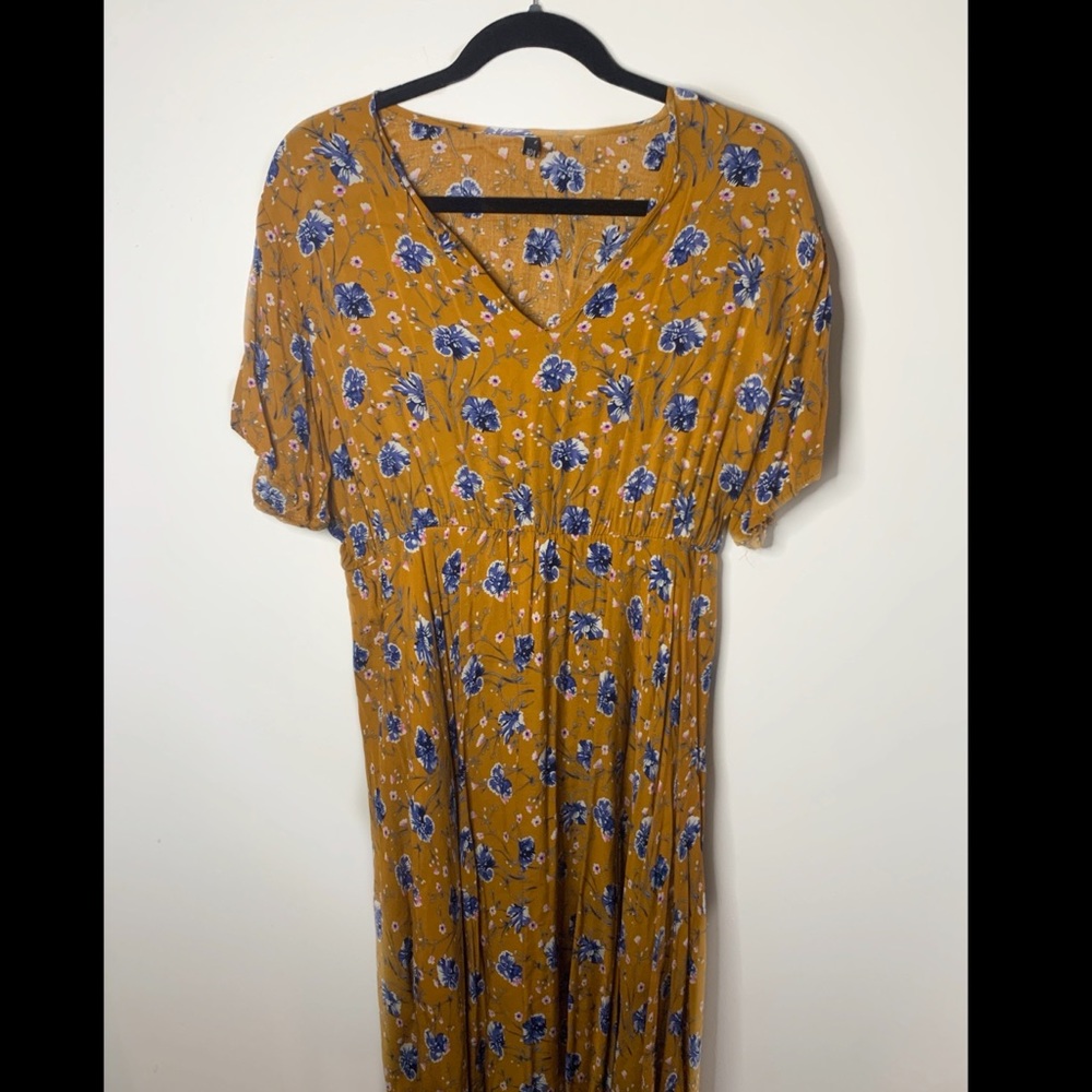 AMAZON Yellow and Blue floral maxi dress